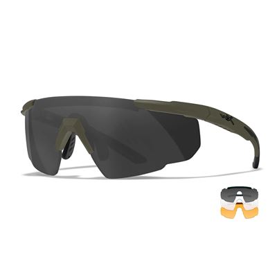 Taktische Sonnenbrille SABRE ADVANCED Set 3 Gläsern OLIVE Rahmen