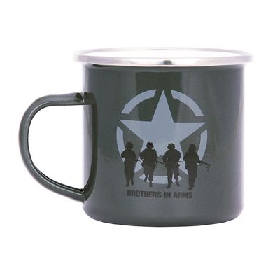 Tasse BROTHERS IN ARMS emailliert 300 ml GRÜN