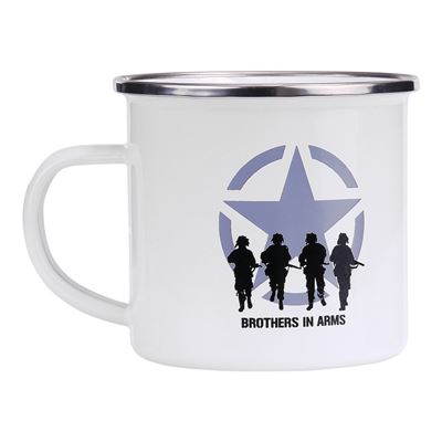 Tasse BROTHERS IN ARMS emailliert 300 ml WEIß