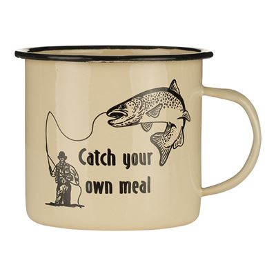 Tasse CATCH YOUR OWN MEAL emailliert 500 ml SAND