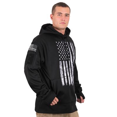 Pullover CONCEALED CARRY mit Kapuze US Flagge SCHWARZ