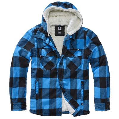 Flanell Lumber Jacket Hooded SCHWARZ/BLAU