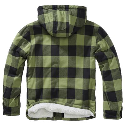 Flanell Lumber Jacket Hooded OLIV/SCHWARZ