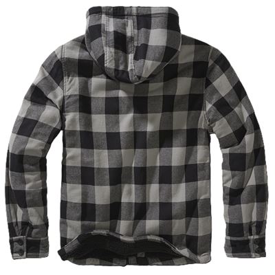 Flanell Lumber Jacket Hooded SCHWARZ/GRAU