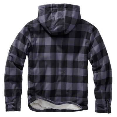 Flanell Lumber Jacket Hooded SCHWARZ/GRAU