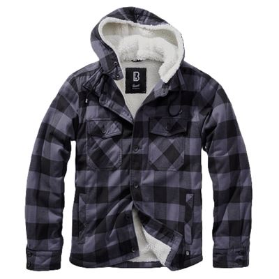 Flanell Lumber Jacket Hooded SCHWARZ/GRAU
