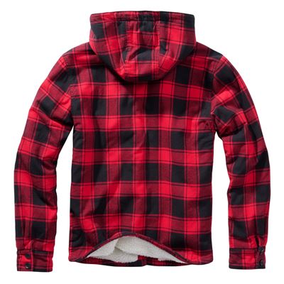 Flanell Lumber Jacket Hooded ROT/SCHWARZ