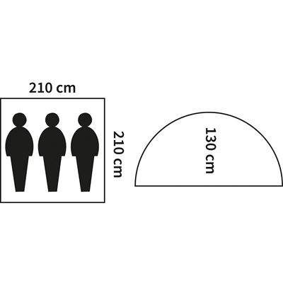 Zelt MONODOM für 3 Personen 210x210x130cm GRÜN