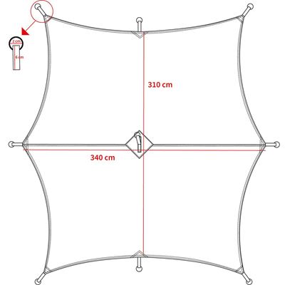 Plane Hexagon-Tarp 3,4 x 3,1 m OLIV