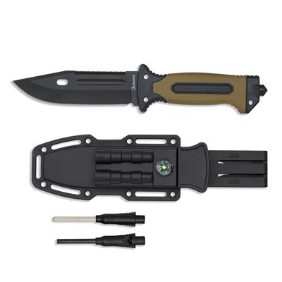 Messer 32664 mit Holster und Überlebensausrüstung
