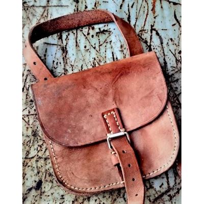 Kleine RUMÄNISCHE LEDER Tasche gebraucht