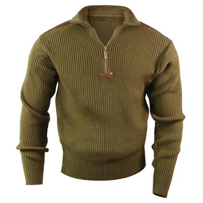 Strick Pullover CZECH ARMYYLIC COMMANDO 1/4 zip GRÜN