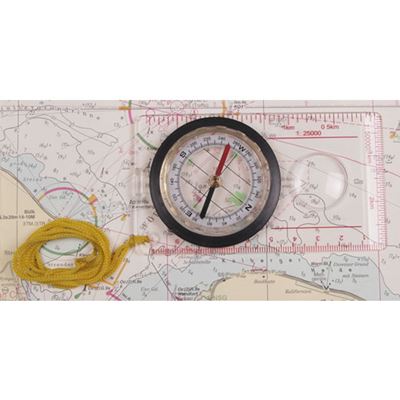 Busola / Kompass mit Lupe und Lieal + Halsschnurr