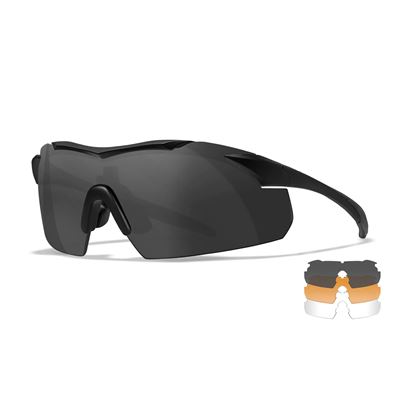 Taktische Sonnenbrille WX VAPOR Set 3 Gläser SCHWARZER Rahmen