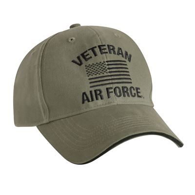 Mütze VINTAGE VETERAN AIR FORCE mit US Flagge GRÜN