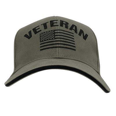 Cap VINTAGE VETERAN mit US Flagge GRÜN ROTHCO 3599 5