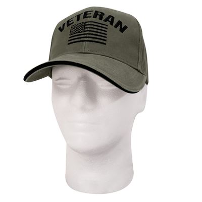 Cap VINTAGE VETERAN mit US Flagge GRÜN ROTHCO 3599 4