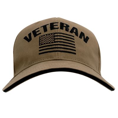 Cap VINTAGE VETERAN mit US Flagge COYOTE ROTHCO 35990 3
