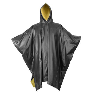 Poncho zweiseitig PVC SCHWARZ/GELB