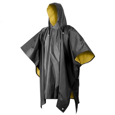 Poncho zweiseitig PVC SCHWARZ/GELB