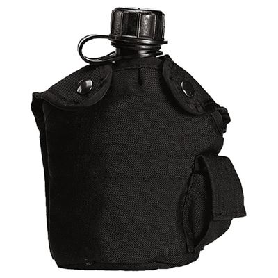 Hülle für US Flasche 1 l mit kleiner Tasche Nylon SCHWARZ