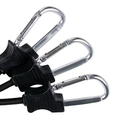 Gummiseil 60 cm mit Karabinerhaken, 2 Stück, SCHWARZ FOSCO 419201-BLK 2