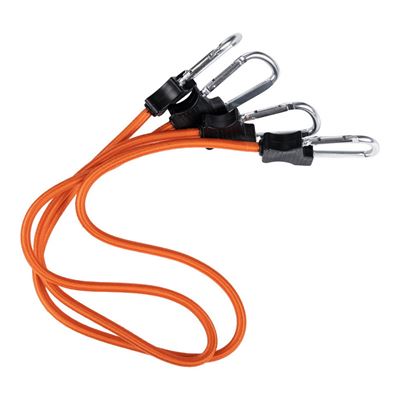 Gummiseil 90 cm mit Karabinerhaken, 2 Stück, ORANGE