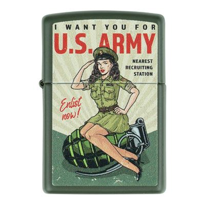 Feuerzeug ZIPPO U.S. ARMY Enlist Pin Up Benzin ZIPPO 421380 1