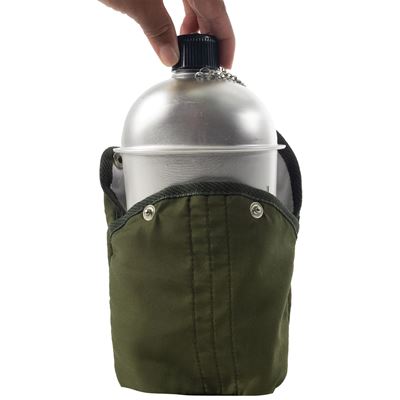 Feldflasche Aluminium mit Hülle US GRÜN ROTHCO 422 4