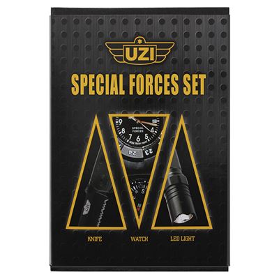 Set UZI SPECIAL FORCES Armbanduhr, Messer, Taschenlampe