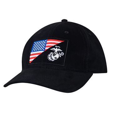 Mütze mit gesticktem Symbol USMC US Flagge SCHWARZ