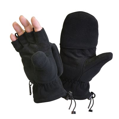 Handschuhe SNIPER Fingerlos/Fäustlinge FLEECE SCHWARZ