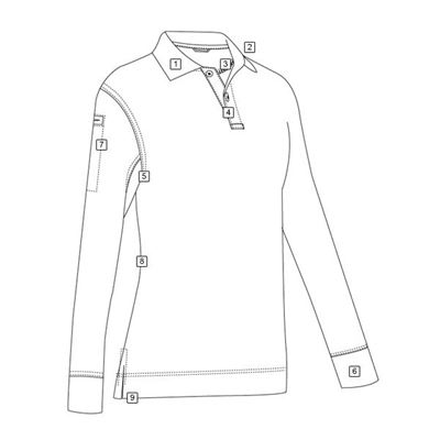 Poloshirt Damen 24-7 Original Langarm HEATHER GRAU