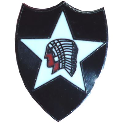 Anstecker US 2nd INFANTRY DIVISION / Indianer bunt /