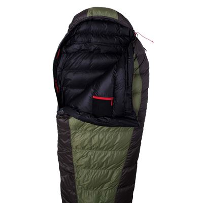 Schlafsack Daunen VIKING 600 grün/schwarz 170cm/L