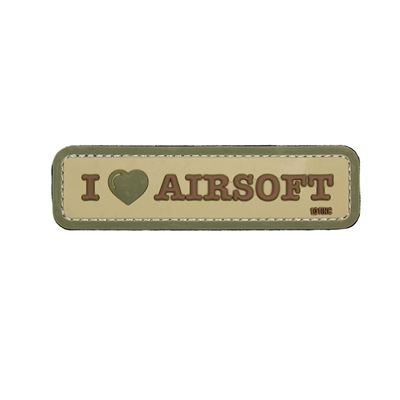 Patch 3D Kunststoff I LOVE AIRSOFT Velcro COYOTE