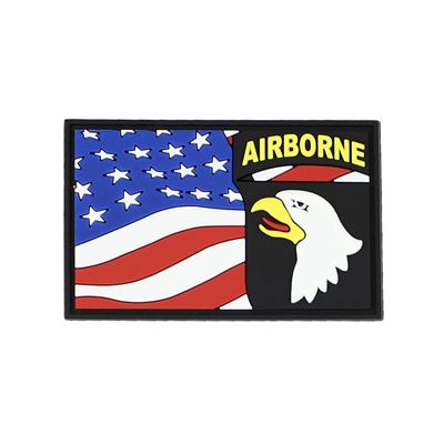 3D-Plastikpatch 101st Airborne mit US-Flagge