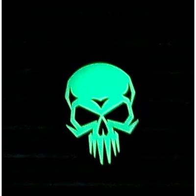 Patch 3D Kunststoff PSYCHO SKULL Velcro GLOW IN THE DARK