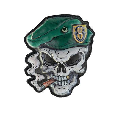 Patch 3D Totenkopf mit Barett velcro