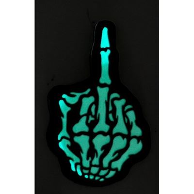 Aufnäher  SKULL FINGER mit Klettverschluss GLOW IN THE DARK