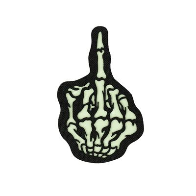 Aufnäher  SKULL FINGER mit Klettverschluss GLOW IN THE DARK