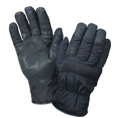 Handschuhe Winter Nylon/Leder SCHWARZ