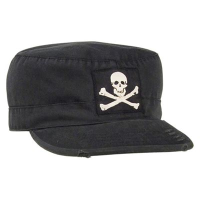 Čepice VINTAGE FATIGUE JOLLY ROGER ČERNÁ