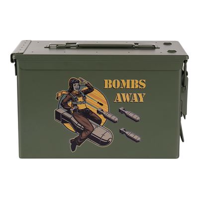 Munitionskiste CAL.50 mit Bombs Away OLIV