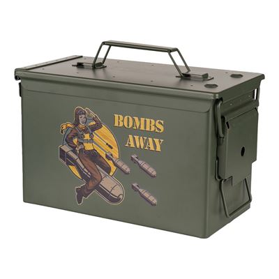 Munitionskiste CAL.50 mit Bombs Away OLIV