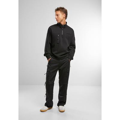 Taktisches Sweatshirt mit ¾-Reißverschluss von Tactical Sweat Troyer SCHWARZ BRANDIT 5034-11002 2