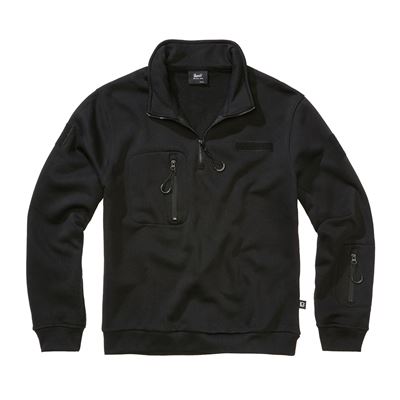Taktisches Sweatshirt mit ¾-Reißverschluss von Tactical Sweat Troyer SCHWARZ
