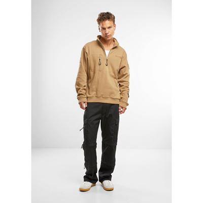 Taktisches Sweatshirt mit ¾-Reißverschluss von Tactical Sweat Troyer CAMEL-COYOTE BRANDIT 5034-20070 2
