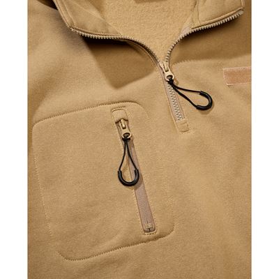 Taktisches Sweatshirt mit ¾-Reißverschluss von Tactical Sweat Troyer CAMEL-COYOTE BRANDIT 5034-20070 4