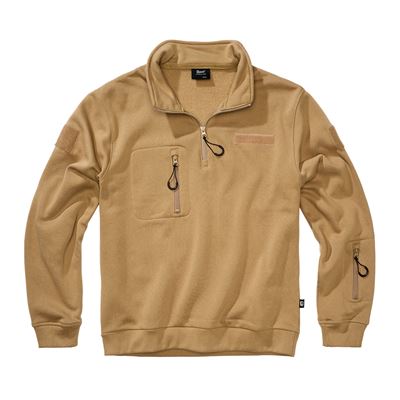 Taktisches Sweatshirt mit ¾-Reißverschluss von Tactical Sweat Troyer CAMEL-COYOTE
